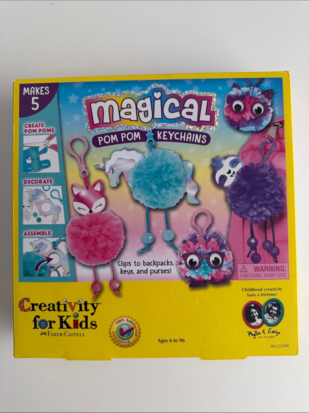 Creativity for Kids - Magical Pom Pom Keychain Craft Kit - DIY Charm Activity